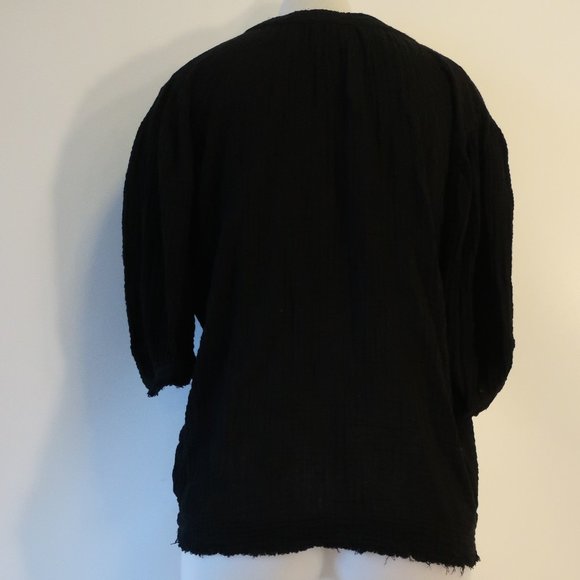Womens 9Seed Resort Black Gauzy Top P/S * - Picture 6 of 12